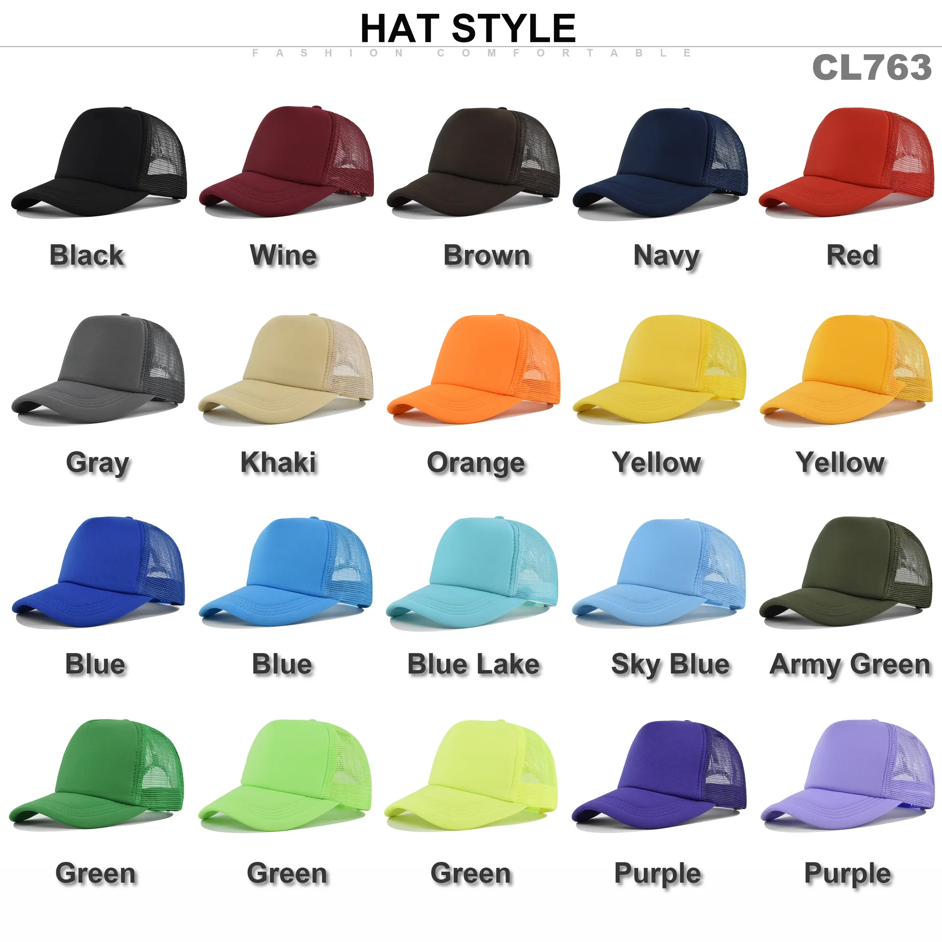 Trucker Cap Mesh - قبعة بيسبول عصرية للجنسين، قبعة شبكية