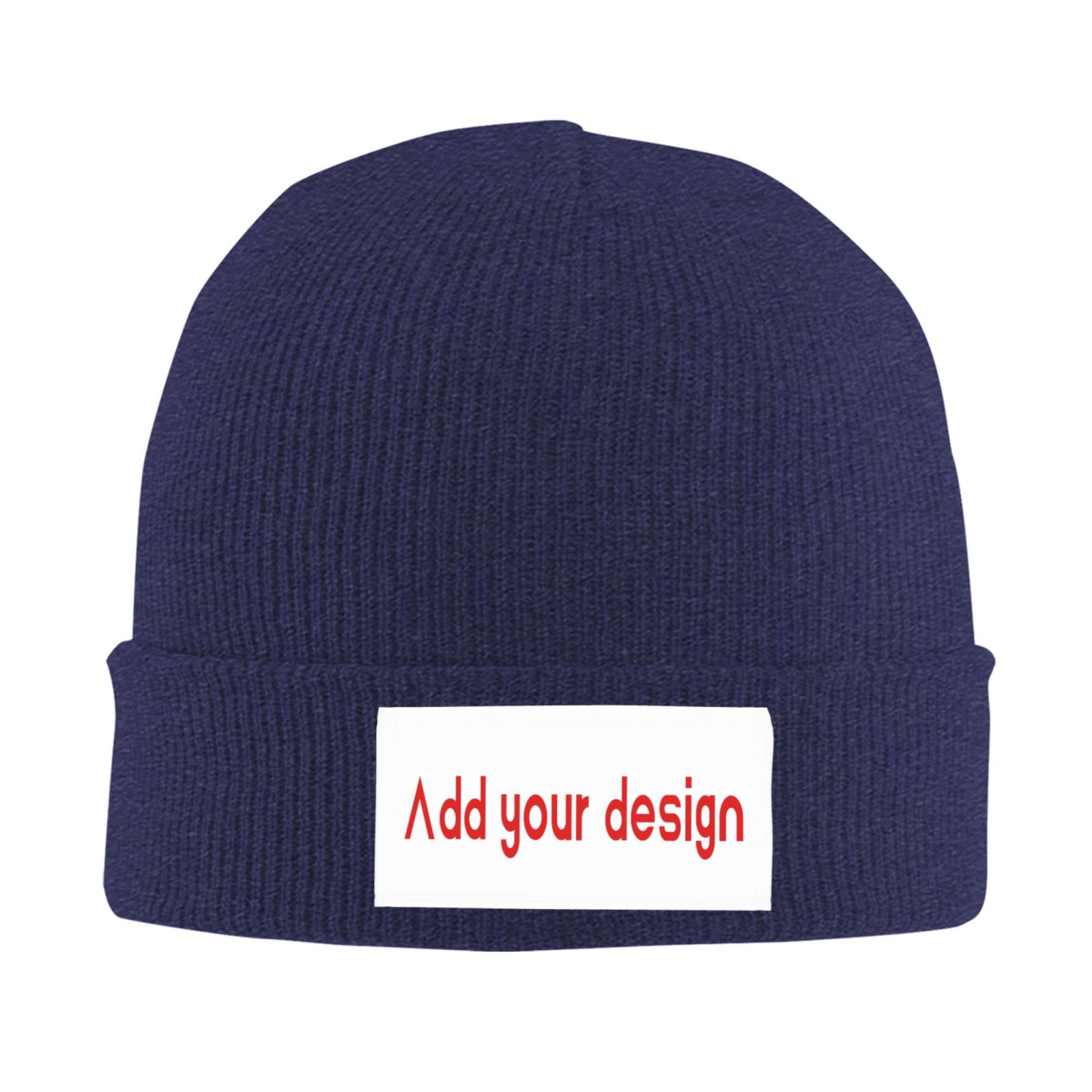 Beanie Cuffed Knit - قبعة بيني مخصصة، قبعة شتوية محبوكة