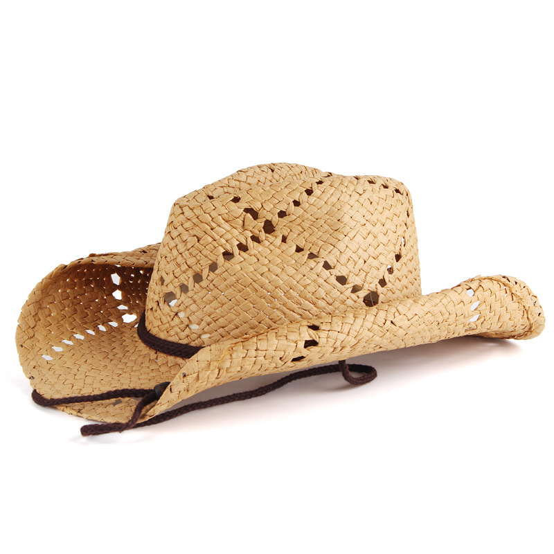 Cowboy Hat Straw - للجنسين النساء الرجال الرجعية الجوف التدريجي