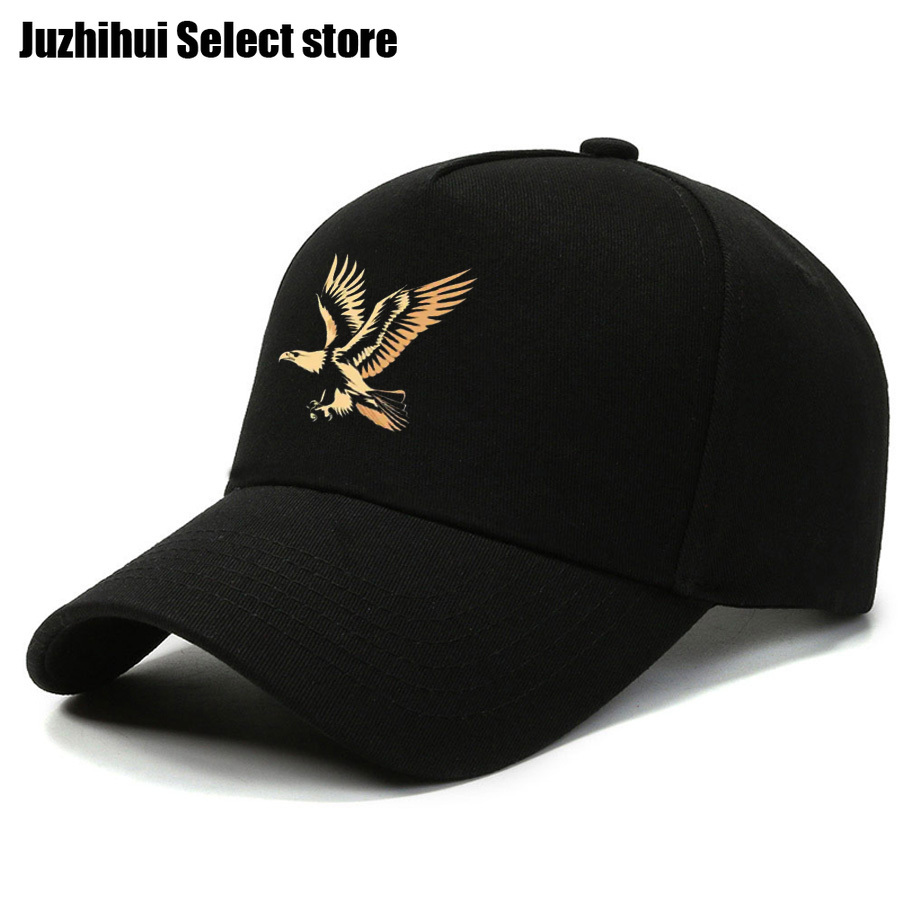 Corduroy Cap 5 Panel - قبعة بيسبول عصرية بطبعة نسر، مناسبة
