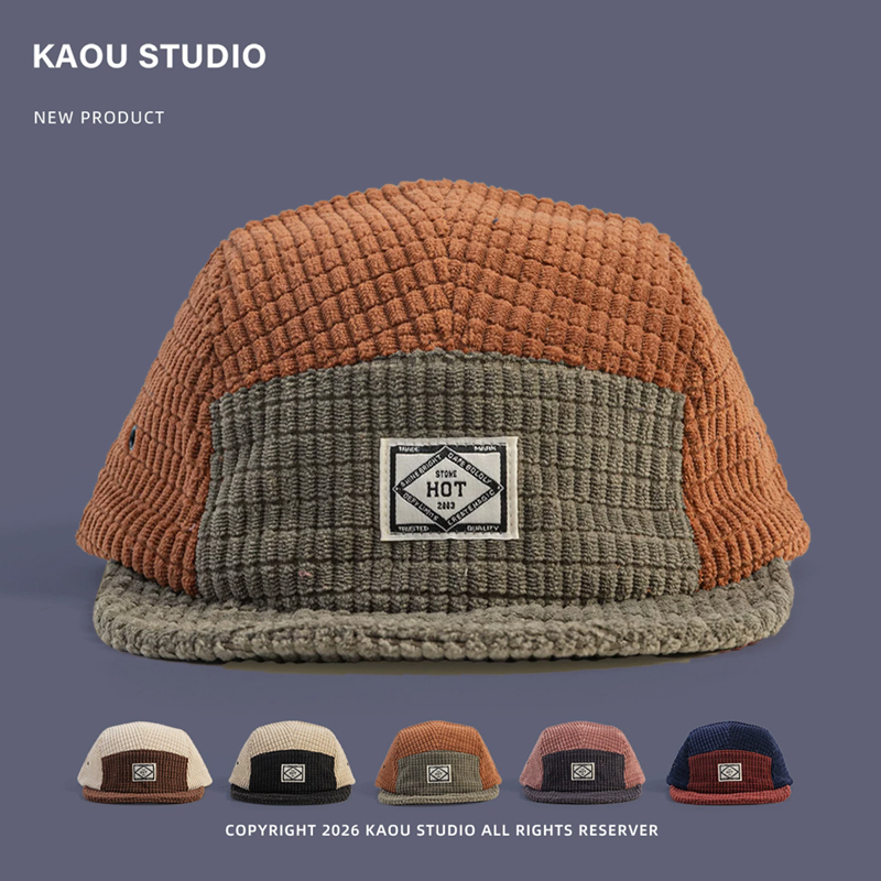 Corduroy Cap 5 Panel - قبعات بيسبول رجالية ونسائية بتصميم كتل