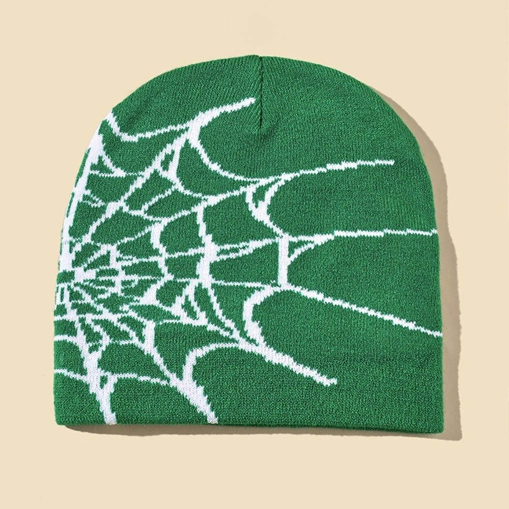 قبعة بيني بنمط شبكة العنكبوت ا - مراجعة Beanie Cuffed Knit وسعره